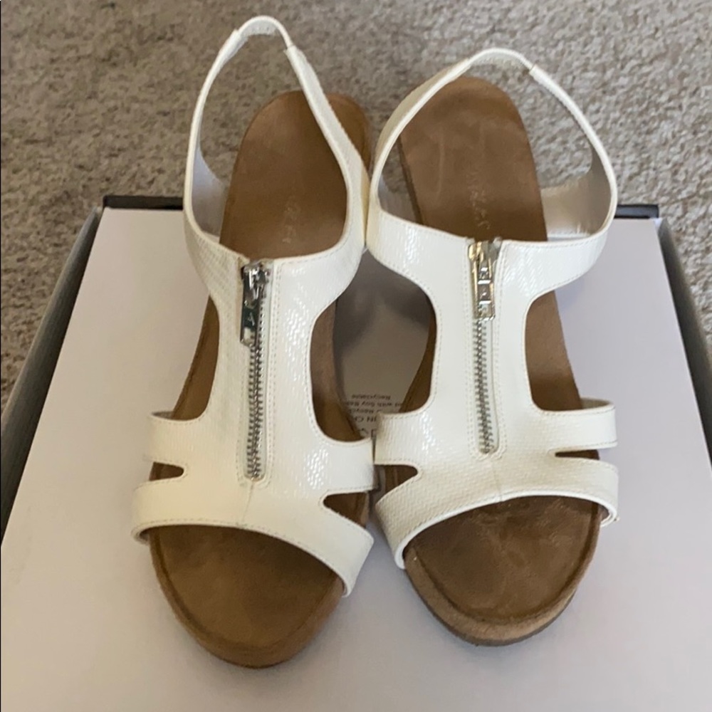White Wedge Sandals Size 8